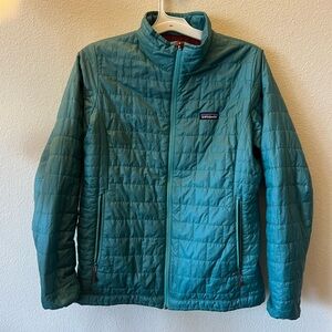 Women’s Patagonia Nano Puff jacket - teal/maroon